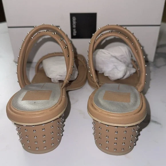 DOLCE VITA SANDALS, FAUX LEATHER, STUDDED, SIZE 8-1/2M - Picture 2 of 8